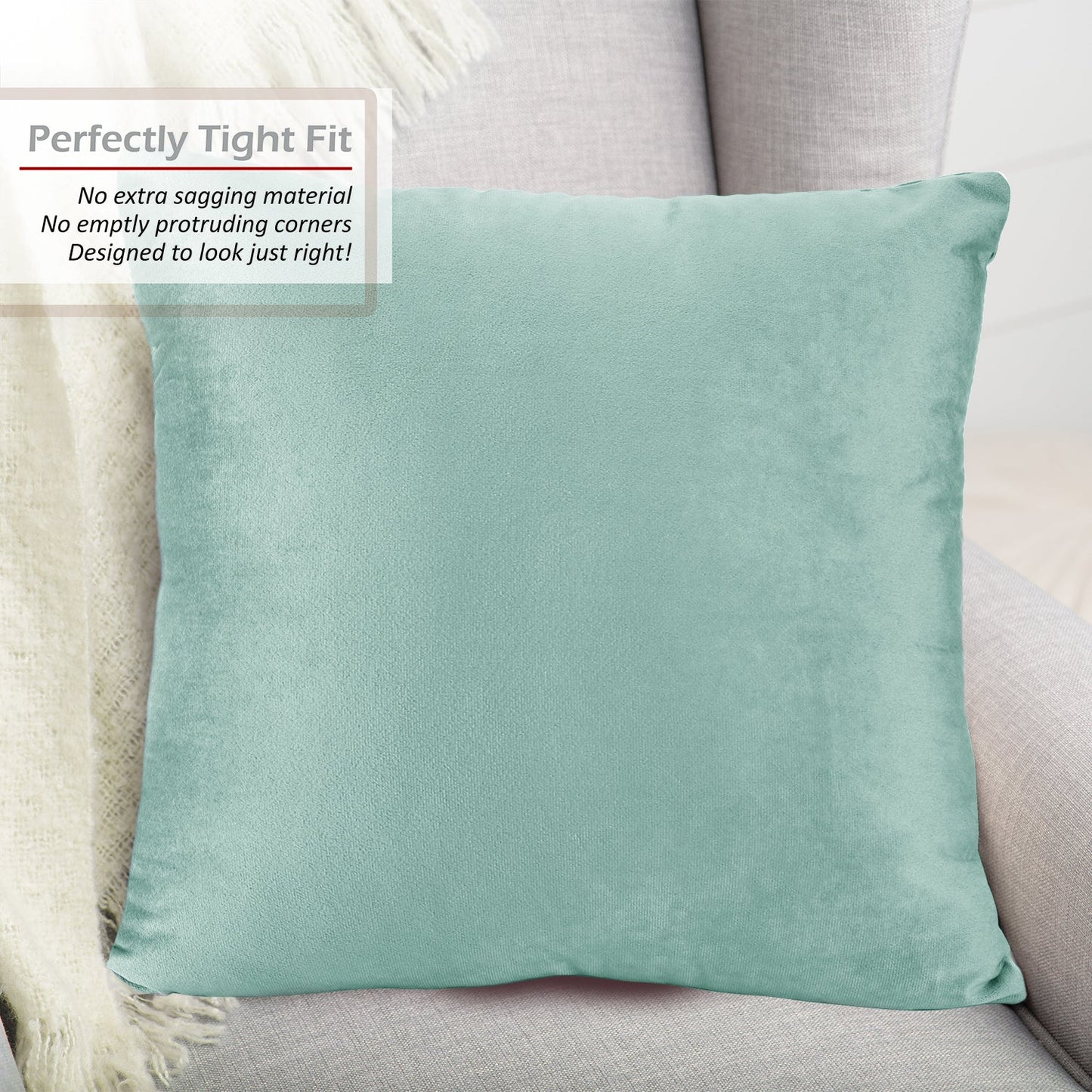 Holiday nestl Throw Pillow Covers, Cozy Velvet Decorative Outdoor Pillow Covers 16x16 & 18x18 Inches, Soft Solid Cushion Covers for Sofa, Bed and Car, Set of 2