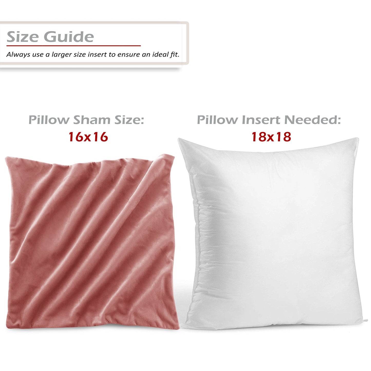 Holiday nestl Throw Pillow Covers, Cozy Velvet Decorative Outdoor Pillow Covers 16x16 & 18x18 Inches, Soft Solid Cushion Covers for Sofa, Bed and Car, Set of 2