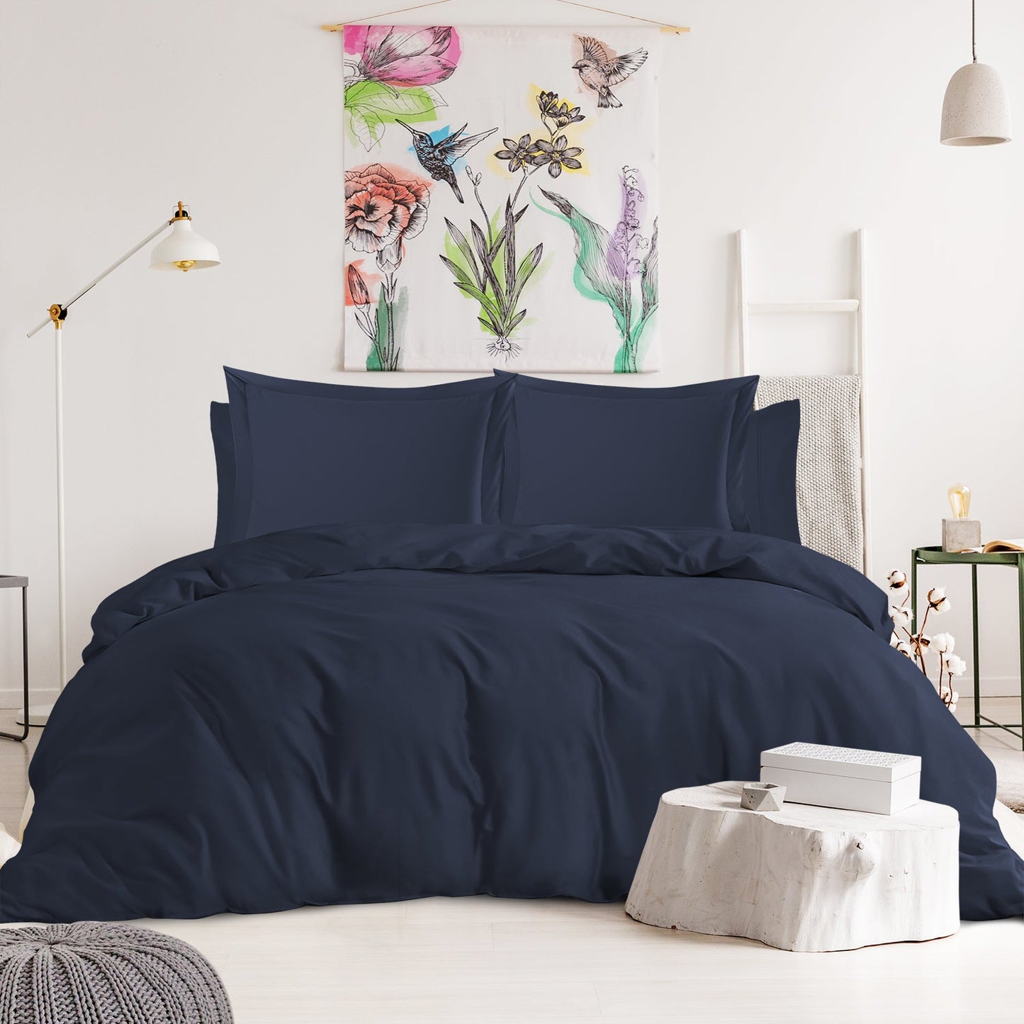 nestl Duvet Cover 6-Piece Set - 1000 Thread Count Sheets - Tri Blend Cotton Duvet Cover with Zipper, Deep Pocket Fitted Sheet, 2 Cooling Pillow Cases, 2 Pillow Shams