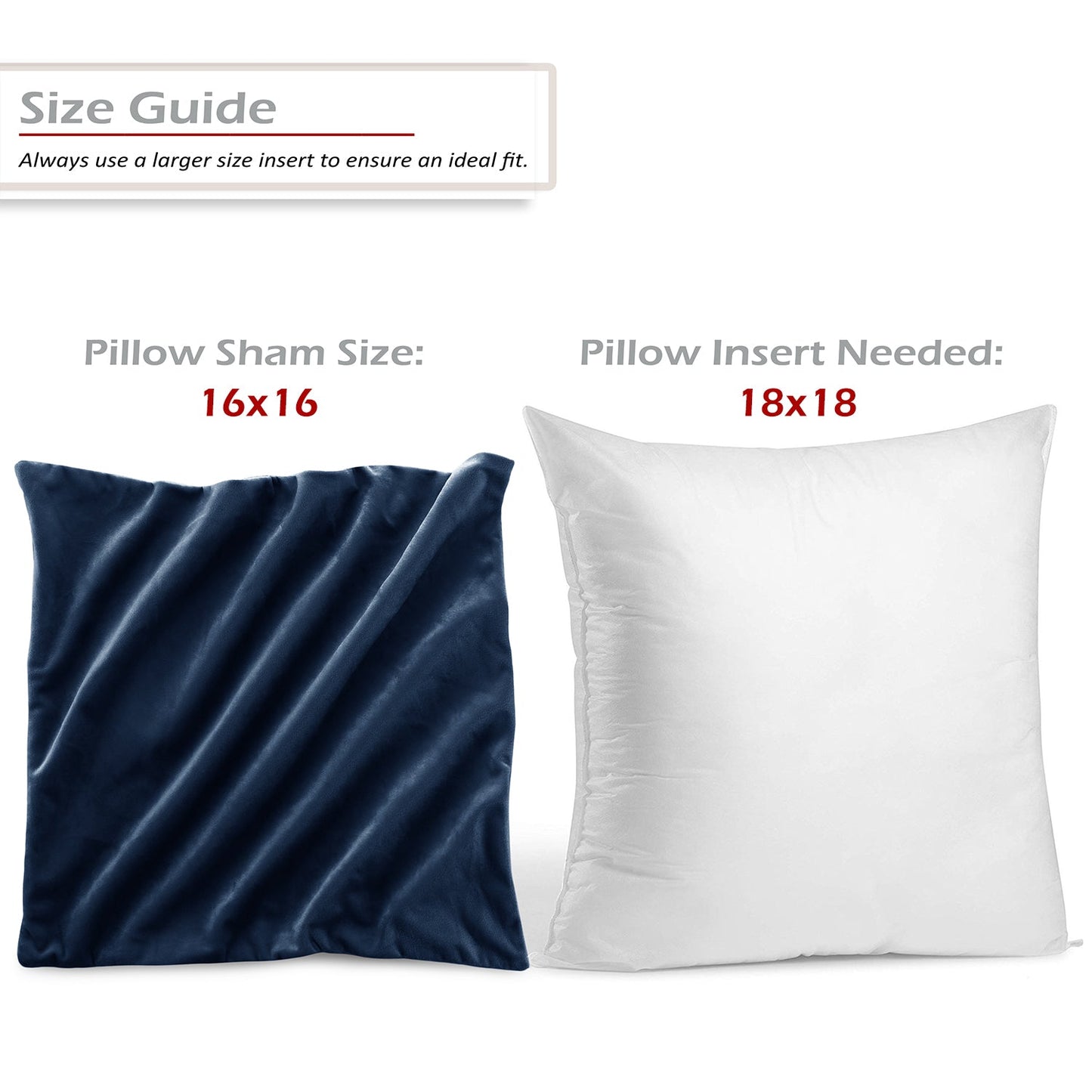 Holiday nestl Throw Pillow Covers, Cozy Velvet Decorative Outdoor Pillow Covers 16x16 & 18x18 Inches, Soft Solid Cushion Covers for Sofa, Bed and Car, Set of 2