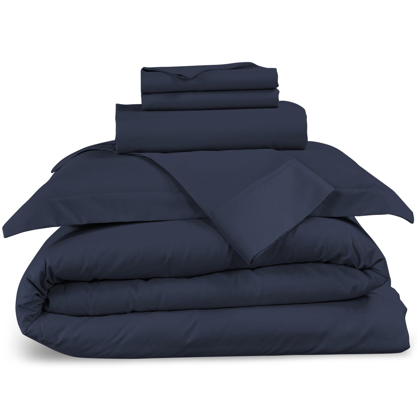 nestl Duvet Cover 6-Piece Set - 1000 Thread Count Sheets - Tri Blend Cotton Duvet Cover with Zipper, Deep Pocket Fitted Sheet, 2 Cooling Pillow Cases, 2 Pillow Shams