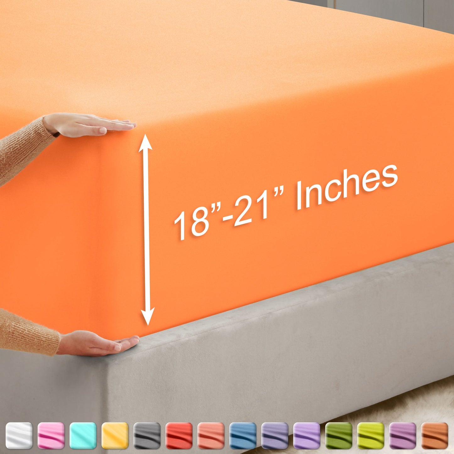 nestl Twin Fitted Sheet - Single Fitted Deep Pocket Sheet - Fits Mattress Perfectly - Soft Wrinkle Free Sheet - 1 Fitted Sheet Only