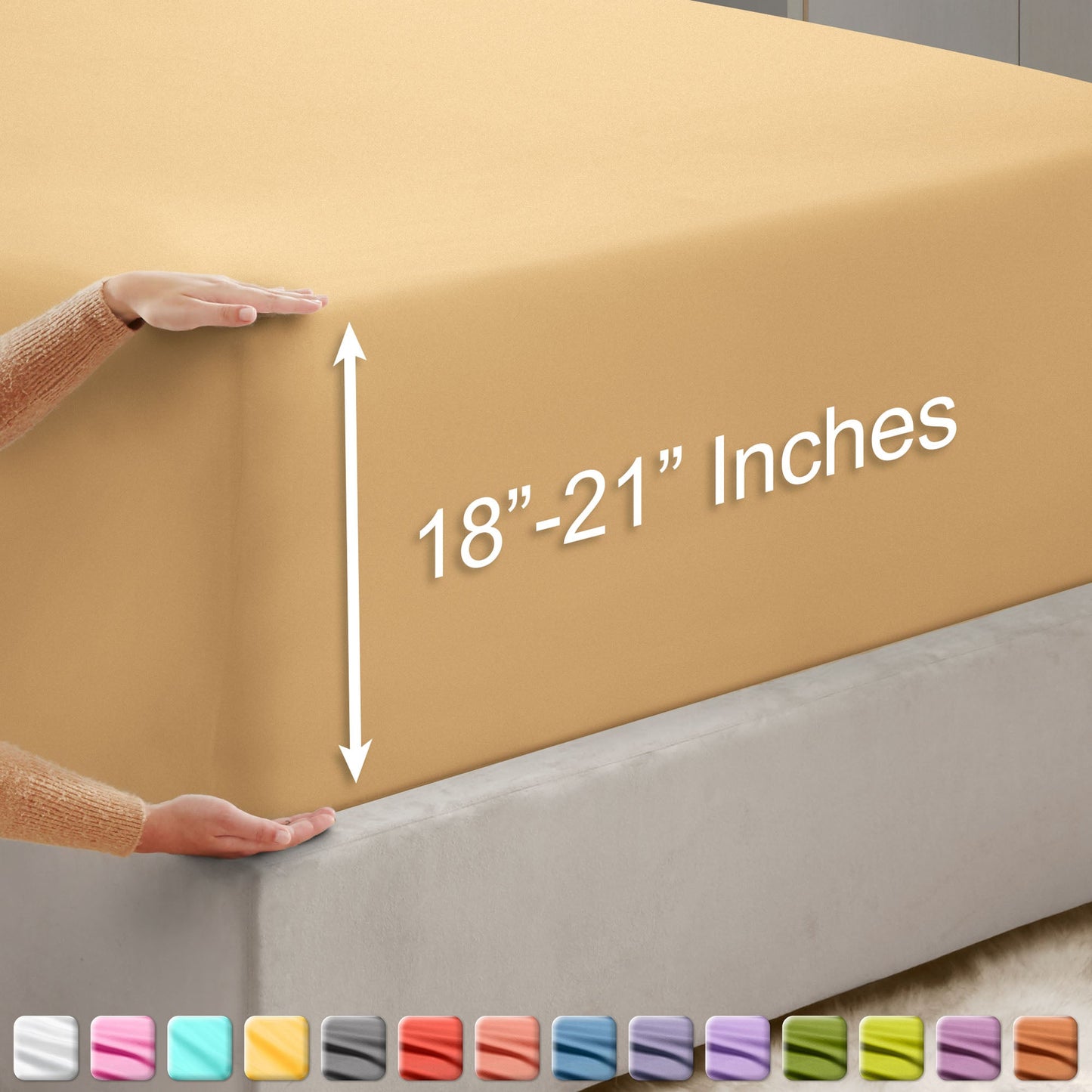 nestl Twin Fitted Sheet - Single Fitted Deep Pocket Sheet - Fits Mattress Perfectly - Soft Wrinkle Free Sheet - 1 Fitted Sheet Only