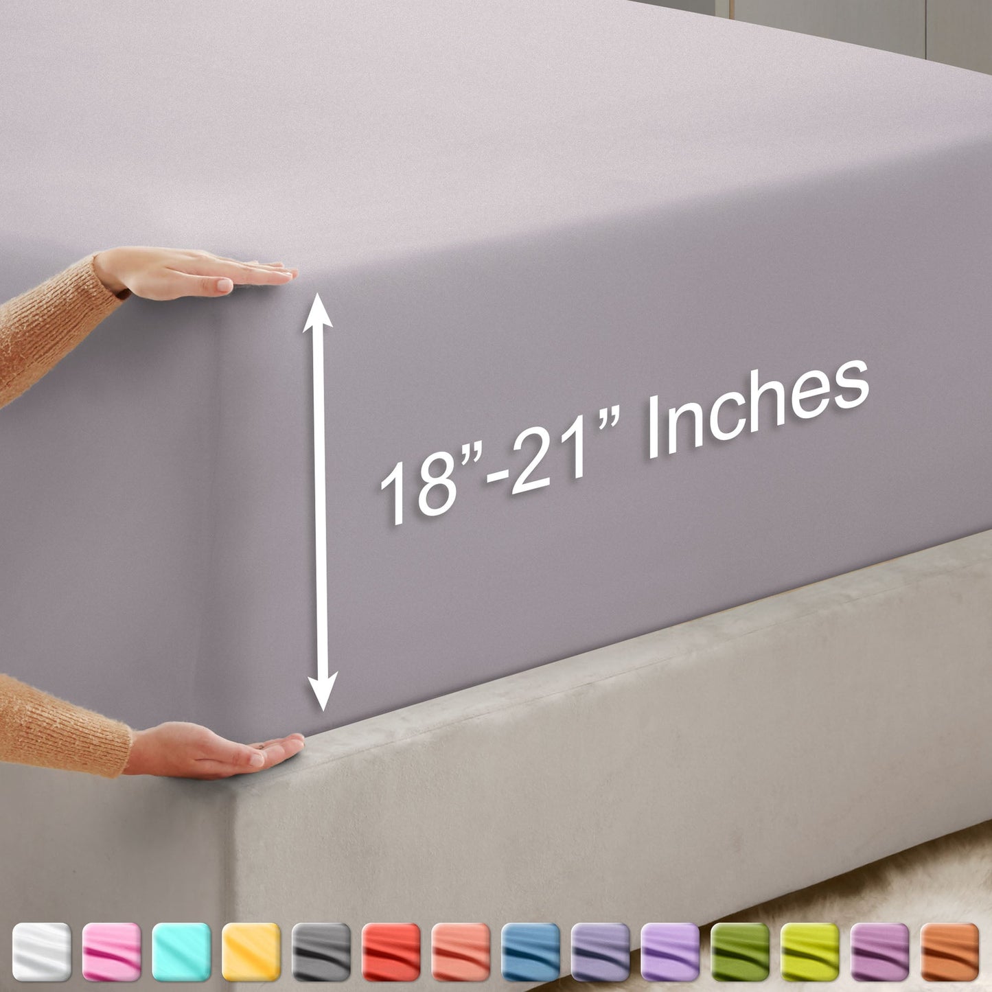 nestl Twin Fitted Sheet - Single Fitted Deep Pocket Sheet - Fits Mattress Perfectly - Soft Wrinkle Free Sheet - 1 Fitted Sheet Only