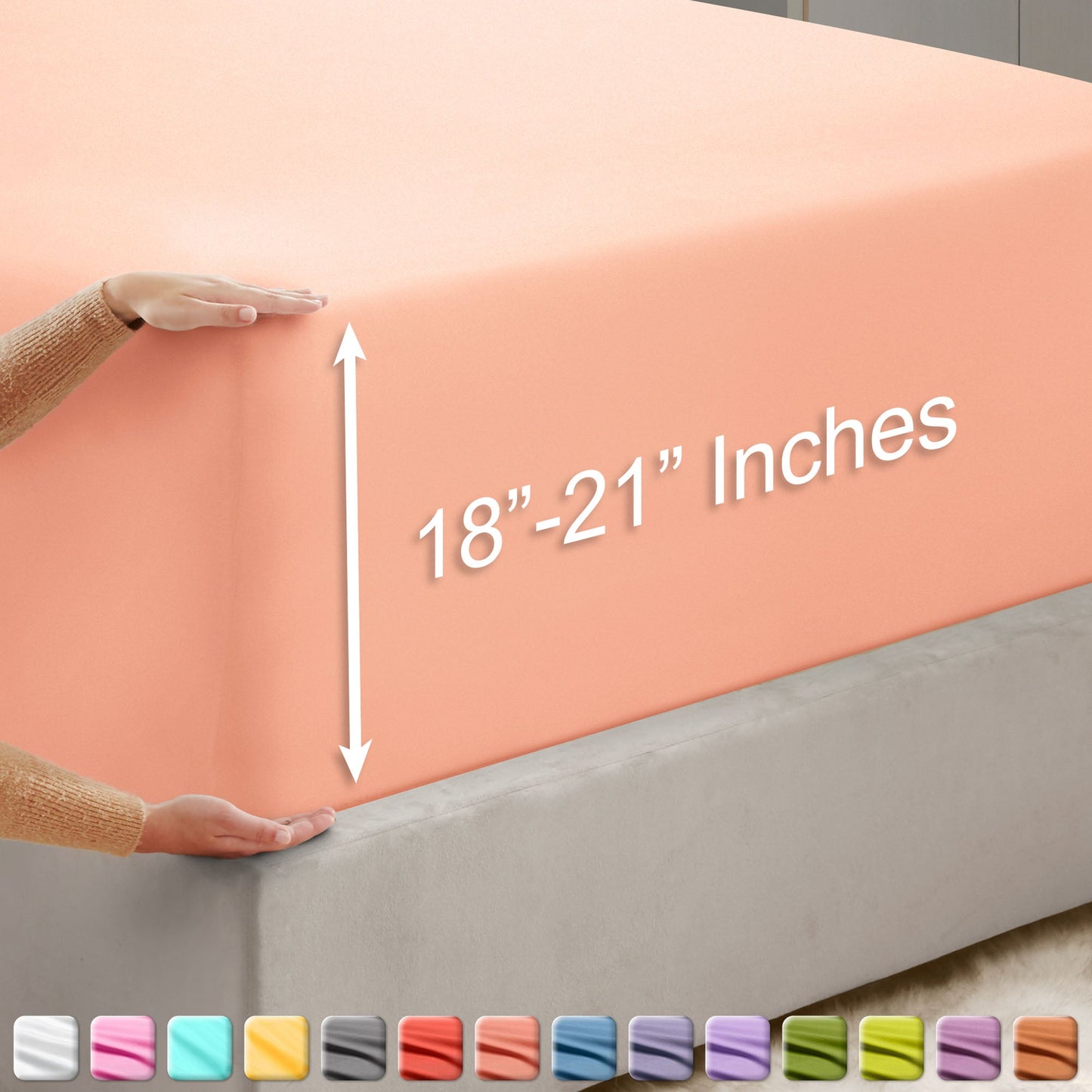 nestl Twin Fitted Sheet - Single Fitted Deep Pocket Sheet - Fits Mattress Perfectly - Soft Wrinkle Free Sheet - 1 Fitted Sheet Only