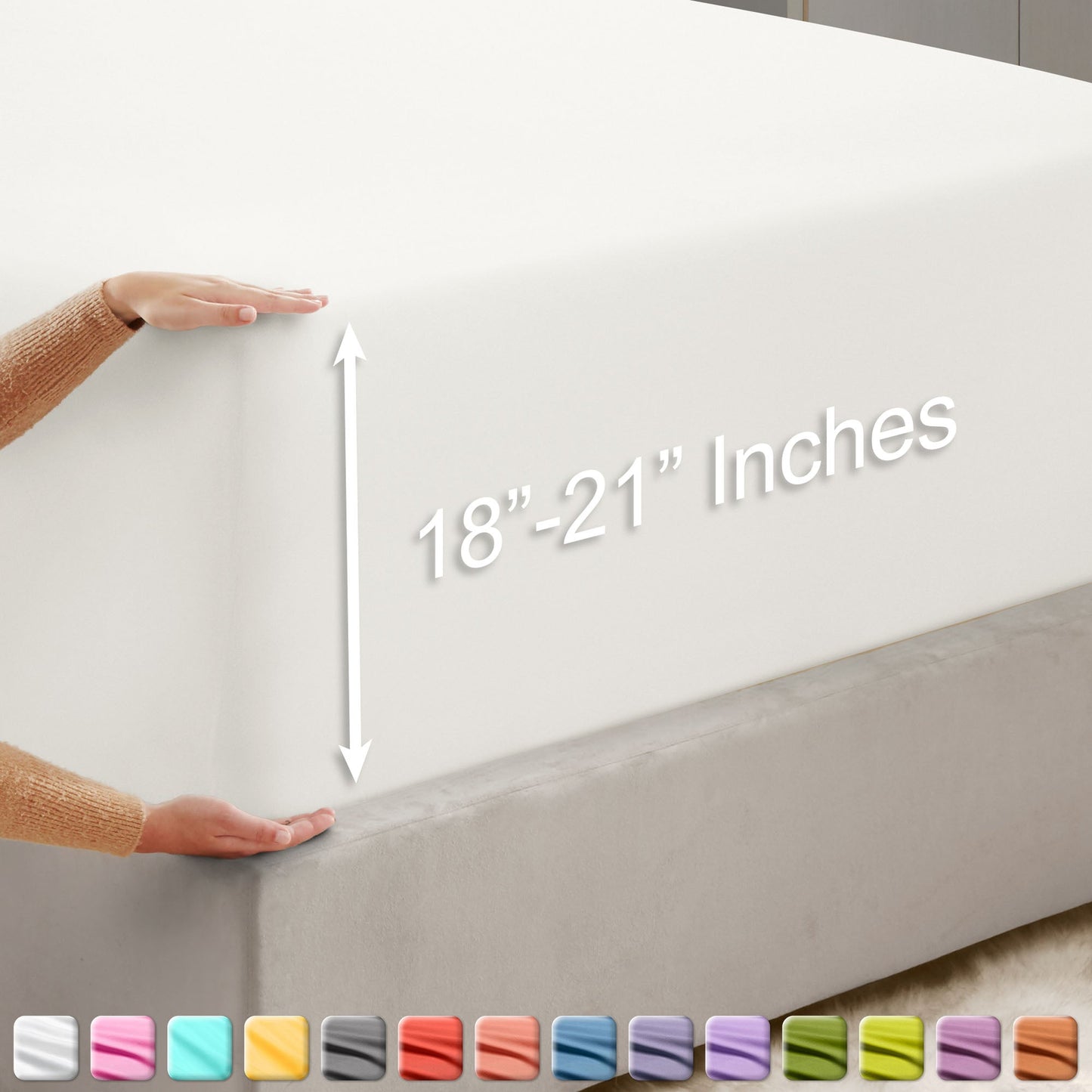nestl Twin Fitted Sheet - Single Fitted Deep Pocket Sheet - Fits Mattress Perfectly - Soft Wrinkle Free Sheet - 1 Fitted Sheet Only
