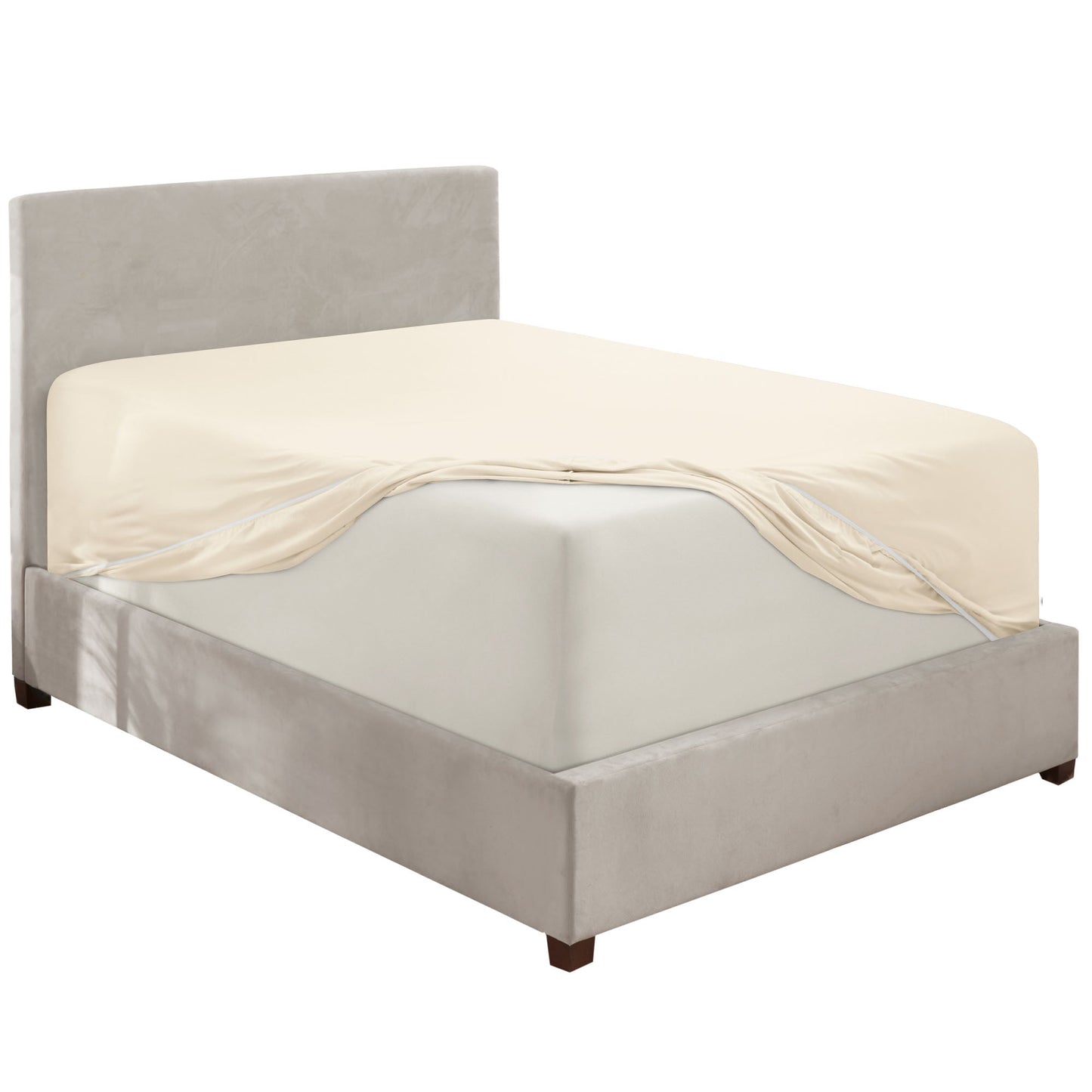 nestl Twin Fitted Sheet - Single Fitted Deep Pocket Sheet - Fits Mattress Perfectly - Soft Wrinkle Free Sheet - 1 Fitted Sheet Only