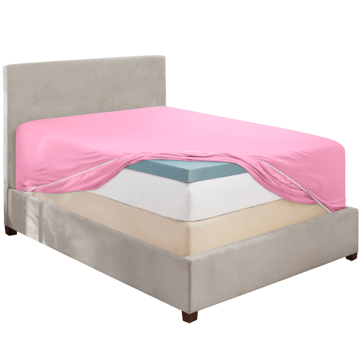 nestl Twin Fitted Sheet - Single Fitted Deep Pocket Sheet - Fits Mattress Perfectly - Soft Wrinkle Free Sheet - 1 Fitted Sheet Only