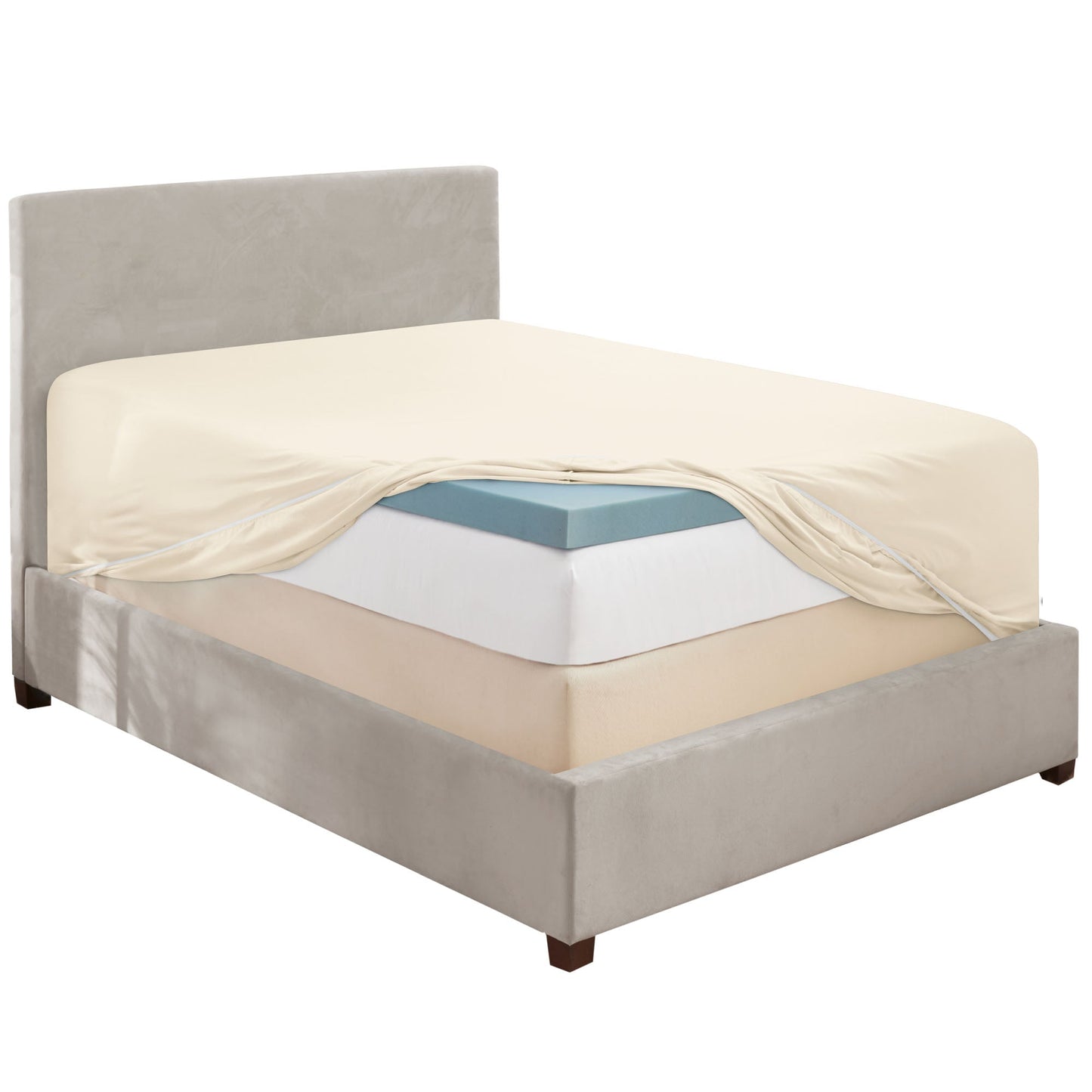 nestl Twin Fitted Sheet - Single Fitted Deep Pocket Sheet - Fits Mattress Perfectly - Soft Wrinkle Free Sheet - 1 Fitted Sheet Only