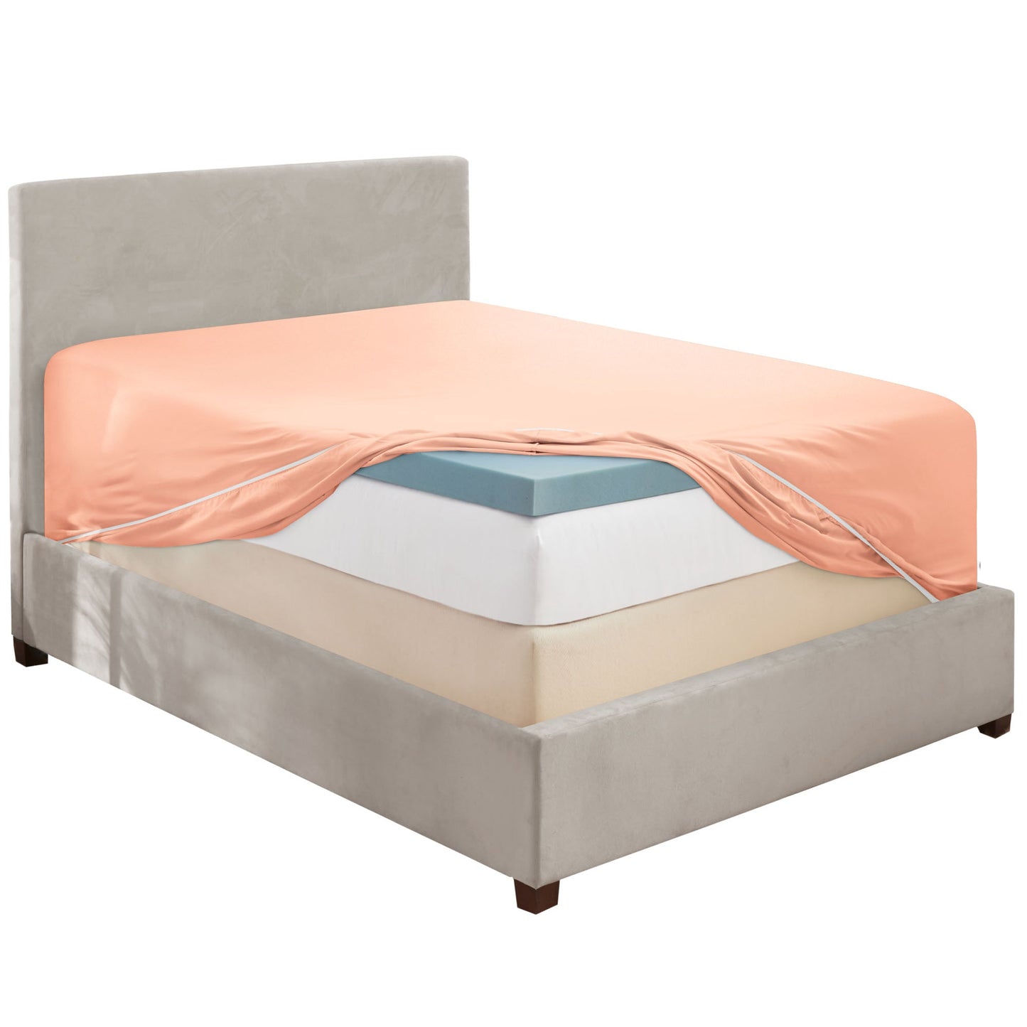 nestl Twin Fitted Sheet - Single Fitted Deep Pocket Sheet - Fits Mattress Perfectly - Soft Wrinkle Free Sheet - 1 Fitted Sheet Only