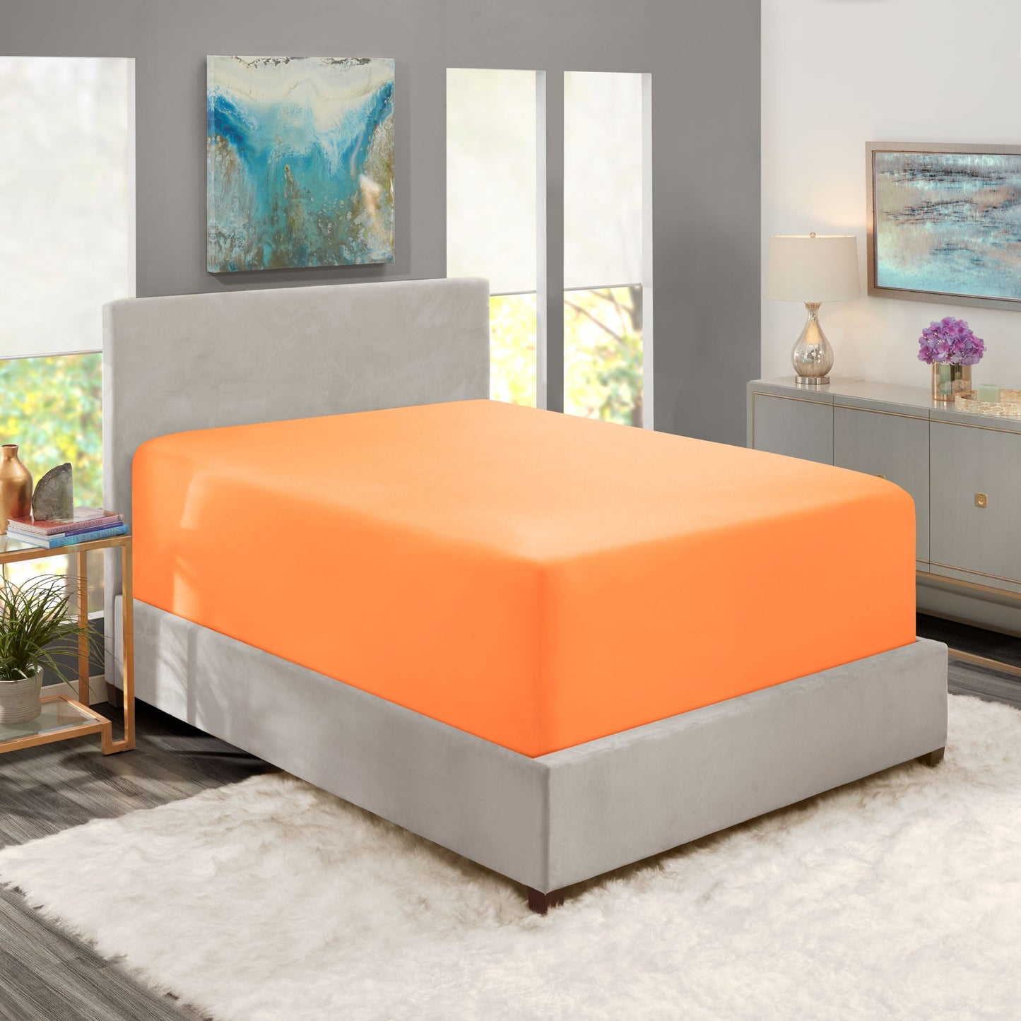 nestl Twin Fitted Sheet - Single Fitted Deep Pocket Sheet - Fits Mattress Perfectly - Soft Wrinkle Free Sheet - 1 Fitted Sheet Only
