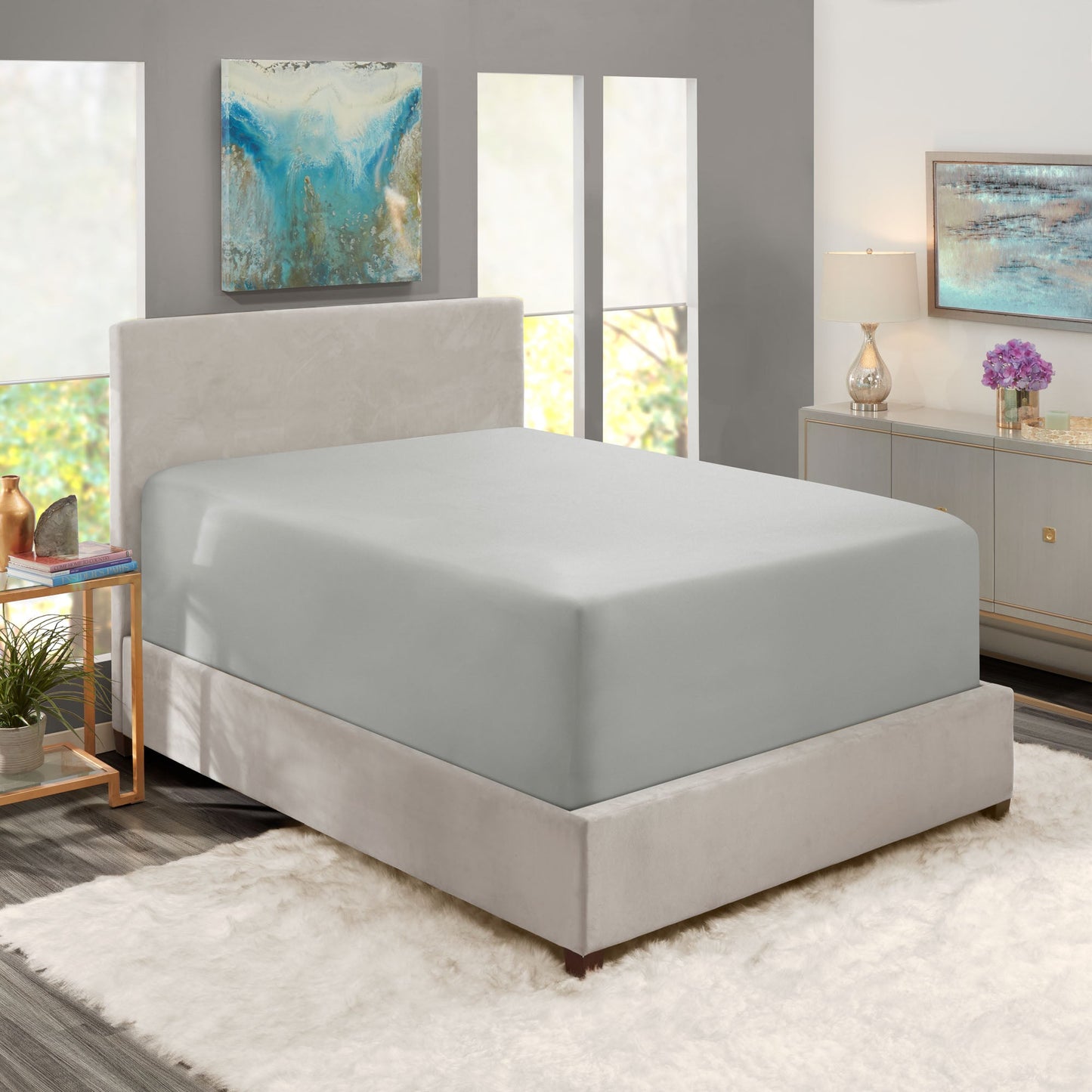 Nestl Twin Fitted Sheet - Single Fitted Deep Pocket Sheet - Fits Mattress Perfectly - Soft Wrinkle Free Sheet - 1 Fitted Sheet Only