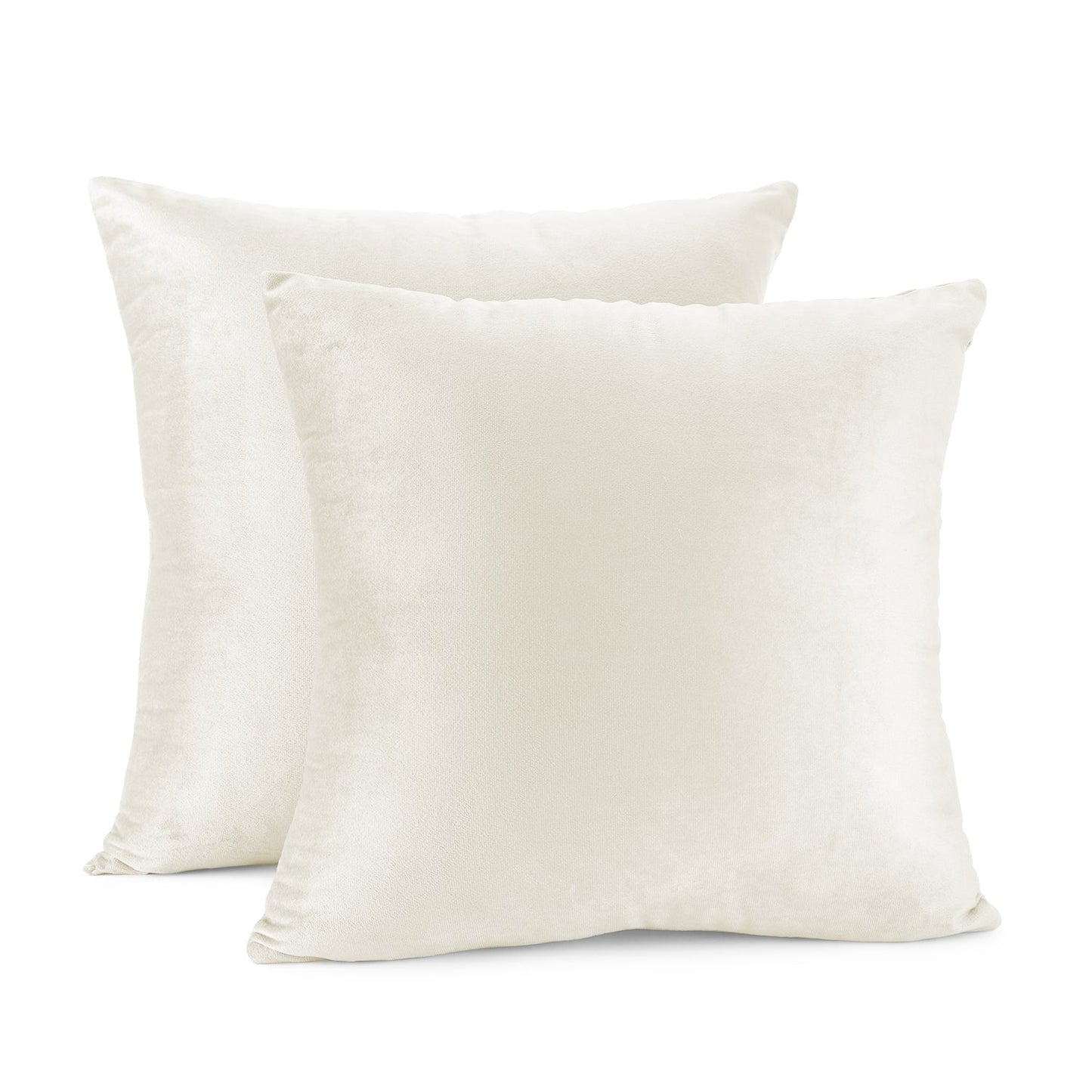 Holiday nestl Throw Pillow Covers, Cozy Velvet Decorative Outdoor Pillow Covers 16x16 & 18x18 Inches, Soft Solid Cushion Covers for Sofa, Bed and Car, Set of 2