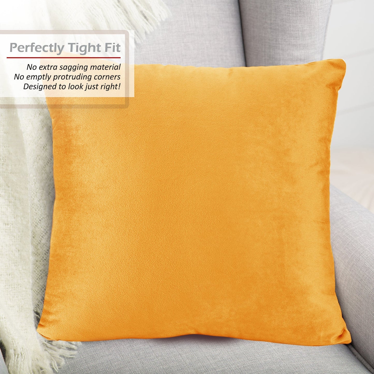 Holiday nestl Throw Pillow Covers, Cozy Velvet Decorative Outdoor Pillow Covers 16x16 & 18x18 Inches, Soft Solid Cushion Covers for Sofa, Bed and Car, Set of 2