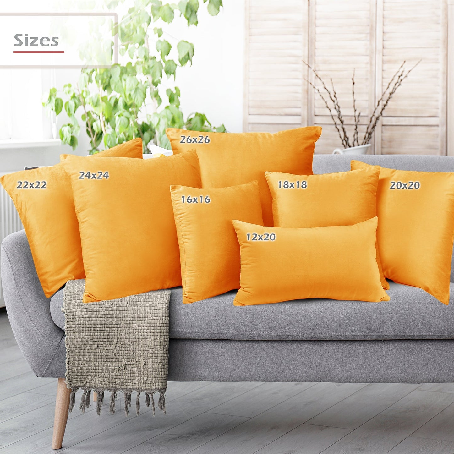 Holiday nestl Throw Pillow Covers, Cozy Velvet Decorative Outdoor Pillow Covers 16x16 & 18x18 Inches, Soft Solid Cushion Covers for Sofa, Bed and Car, Set of 2