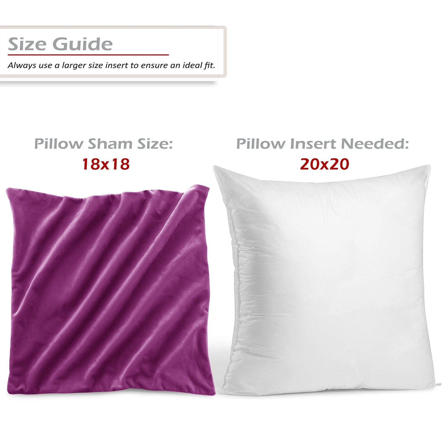 Holiday nestl Throw Pillow Covers, Cozy Velvet Decorative Outdoor Pillow Covers 16x16 & 18x18 Inches, Soft Solid Cushion Covers for Sofa, Bed and Car, Set of 2
