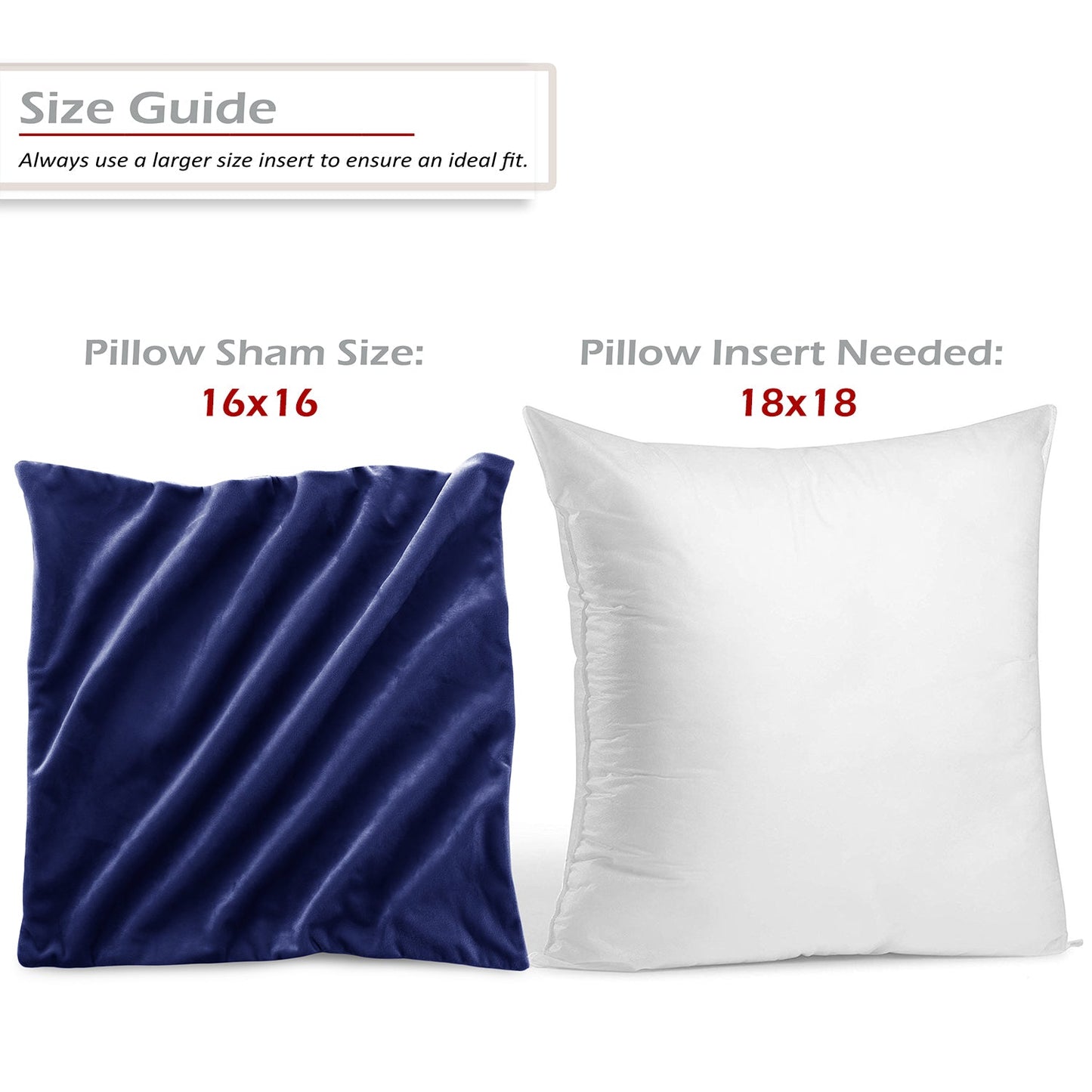 Holiday nestl Throw Pillow Covers, Cozy Velvet Decorative Outdoor Pillow Covers 16x16 & 18x18 Inches, Soft Solid Cushion Covers for Sofa, Bed and Car, Set of 2