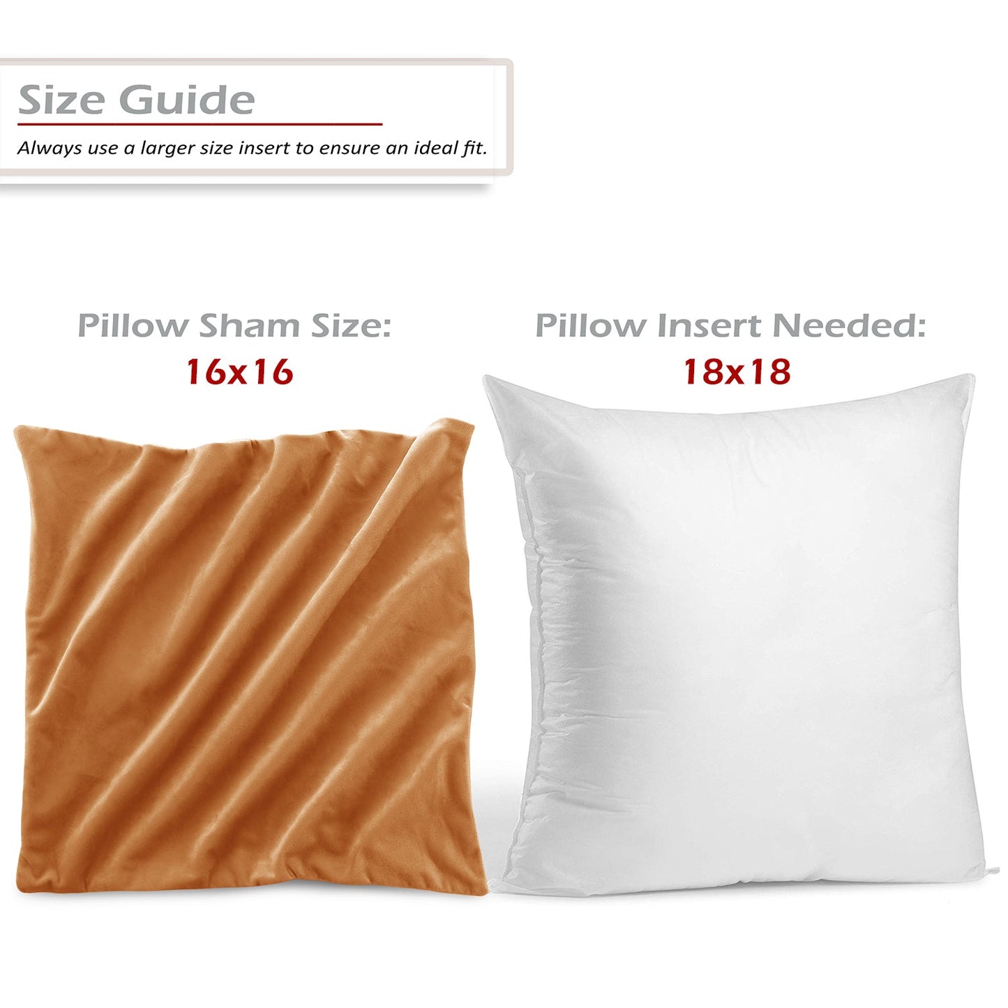Holiday nestl Throw Pillow Covers, Cozy Velvet Decorative Outdoor Pillow Covers 16x16 & 18x18 Inches, Soft Solid Cushion Covers for Sofa, Bed and Car, Set of 2