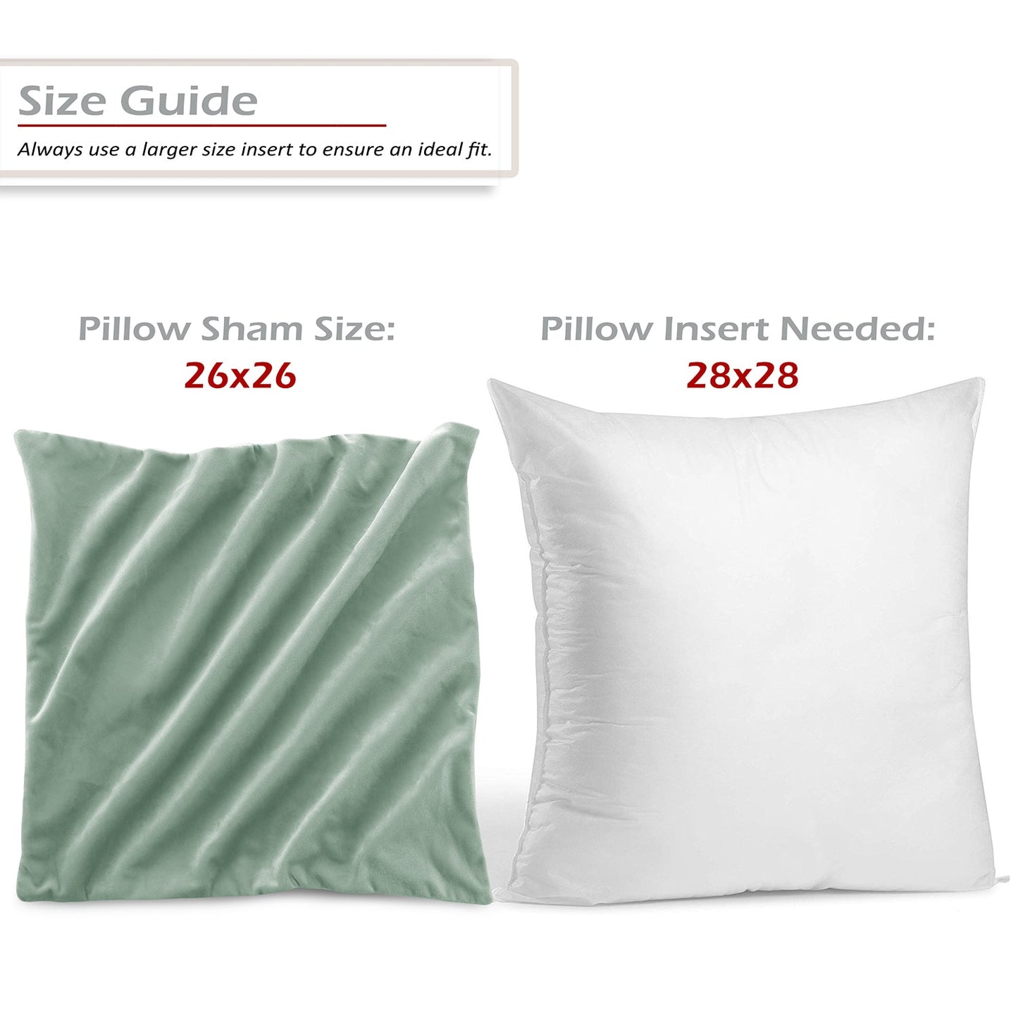 nestl Throw Pillow Covers, Cozy Velvet Decorative Outdoor Pillow Covers 24x24 & 26x26 Inches, Soft Solid Cushion Covers for Sofa, Bed and Car, Set of 2