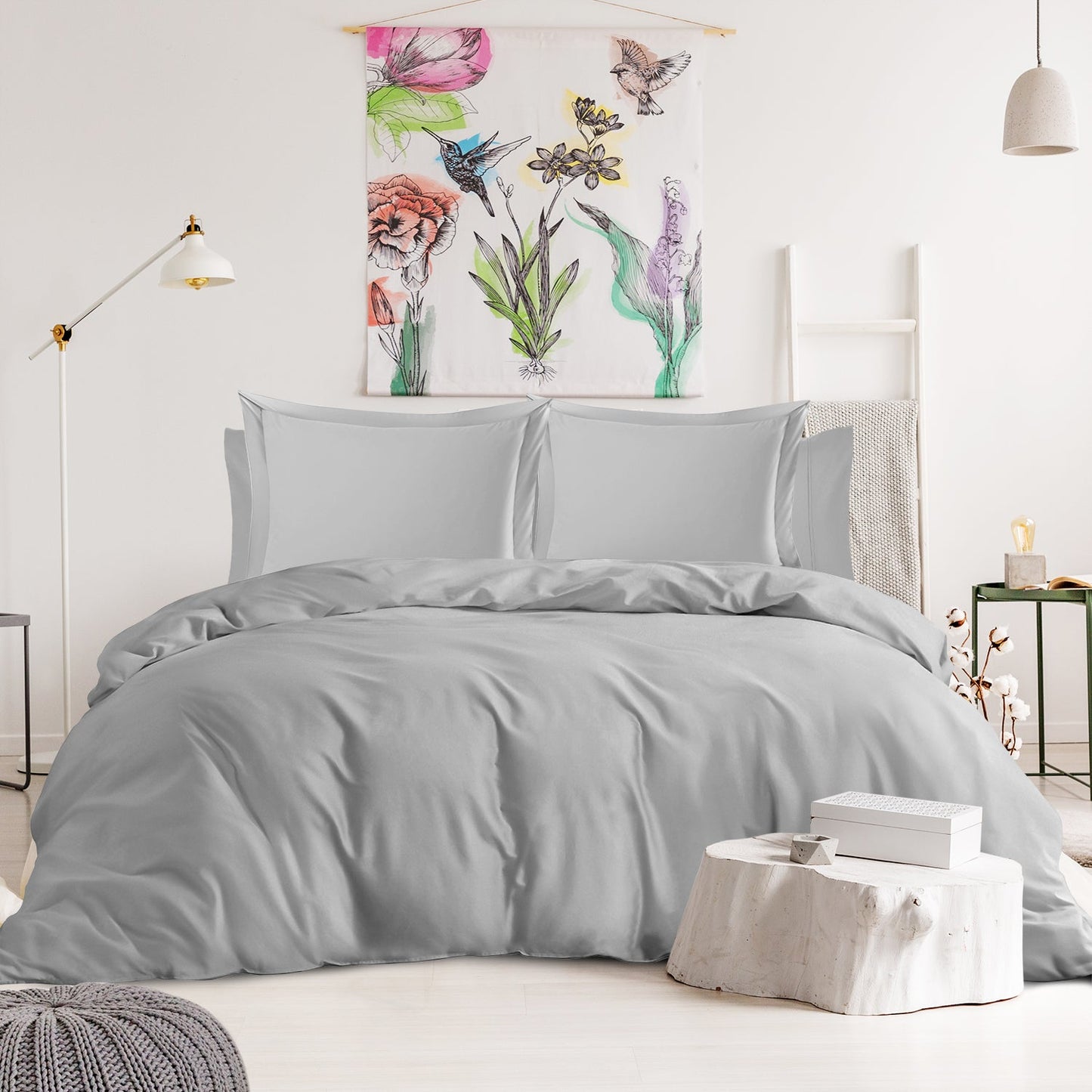 nestl Duvet Cover 6-Piece Set - 1000 Thread Count Sheets - Tri Blend Cotton Duvet Cover with Zipper, Deep Pocket Fitted Sheet, 2 Cooling Pillow Cases, 2 Pillow Shams