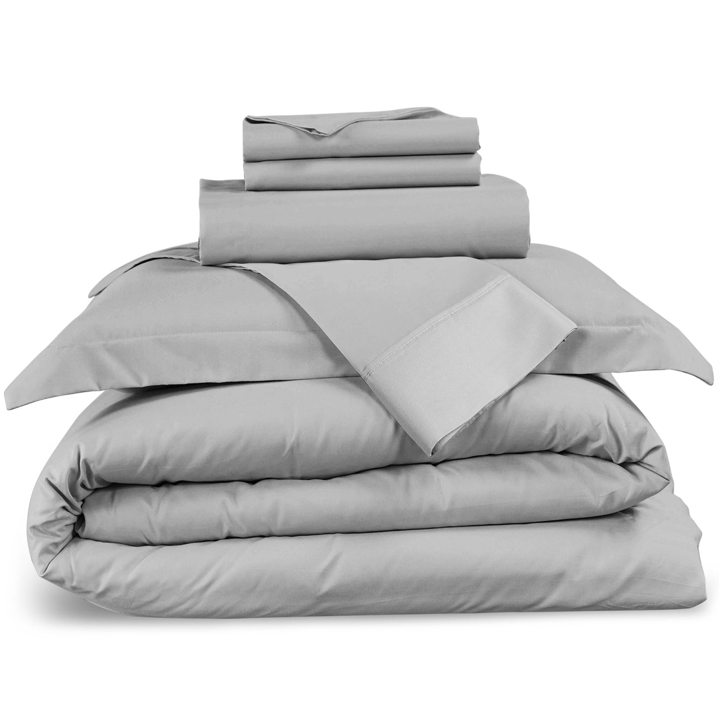 nestl Duvet Cover 6-Piece Set - 1000 Thread Count Sheets - Tri Blend Cotton Duvet Cover with Zipper, Deep Pocket Fitted Sheet, 2 Cooling Pillow Cases, 2 Pillow Shams