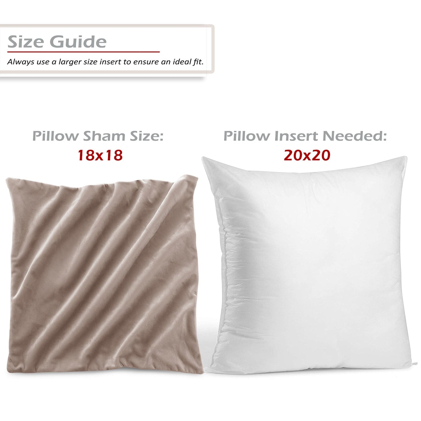Holiday nestl Throw Pillow Covers, Cozy Velvet Decorative Outdoor Pillow Covers 16x16 & 18x18 Inches, Soft Solid Cushion Covers for Sofa, Bed and Car, Set of 2