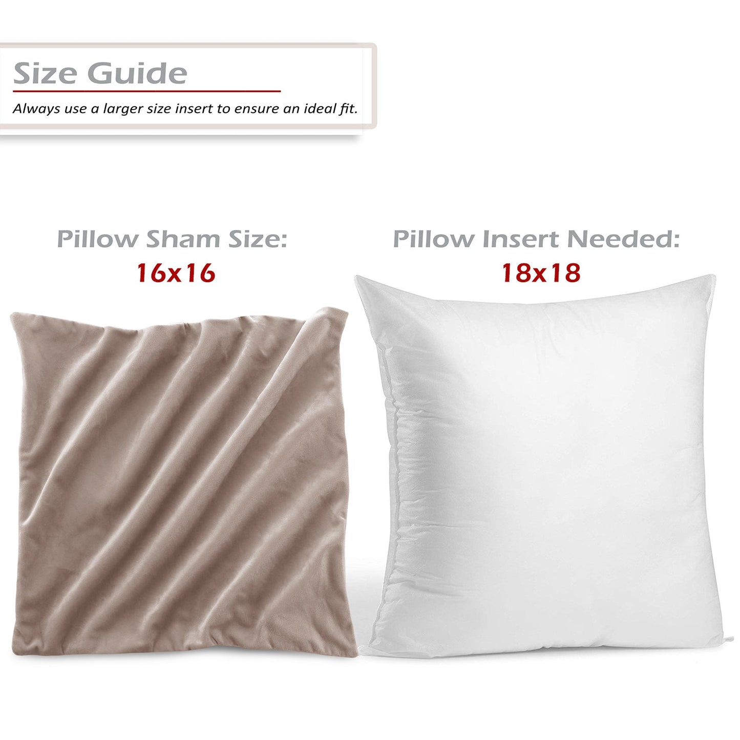 Holiday nestl Throw Pillow Covers, Cozy Velvet Decorative Outdoor Pillow Covers 16x16 & 18x18 Inches, Soft Solid Cushion Covers for Sofa, Bed and Car, Set of 2