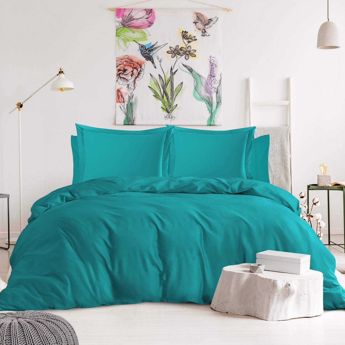 nestl Duvet Cover 6-Piece Set - 1000 Thread Count Sheets - Tri Blend Cotton Duvet Cover with Zipper, Deep Pocket Fitted Sheet, 2 Cooling Pillow Cases, 2 Pillow Shams