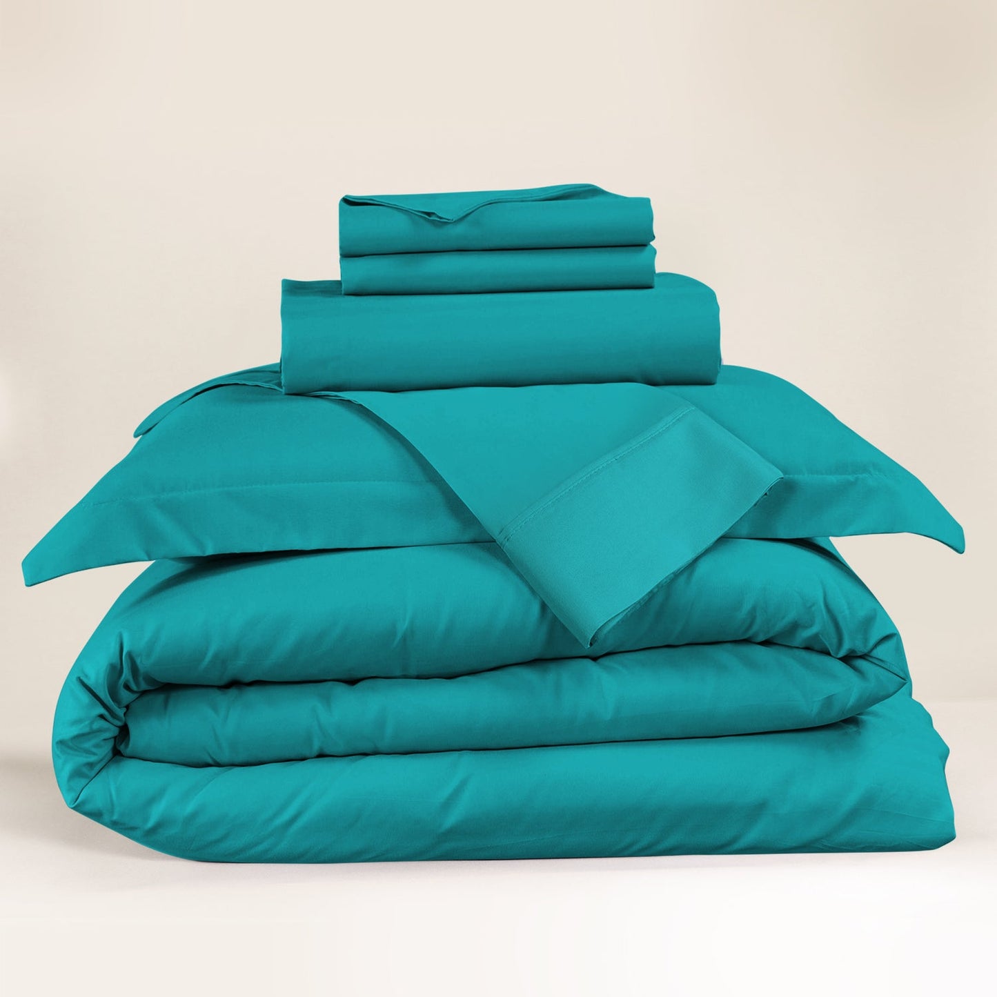 nestl Duvet Cover 6-Piece Set - 1000 Thread Count Sheets - Tri Blend Cotton Duvet Cover with Zipper, Deep Pocket Fitted Sheet, 2 Cooling Pillow Cases, 2 Pillow Shams