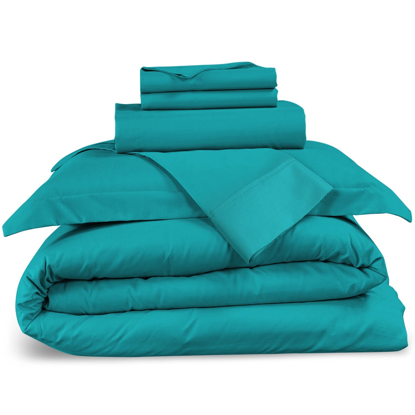 nestl Duvet Cover 6-Piece Set - 1000 Thread Count Sheets - Tri Blend Cotton Duvet Cover with Zipper, Deep Pocket Fitted Sheet, 2 Cooling Pillow Cases, 2 Pillow Shams
