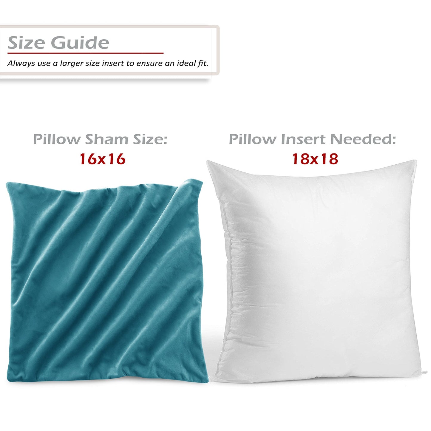 Holiday nestl Throw Pillow Covers, Cozy Velvet Decorative Outdoor Pillow Covers 16x16 & 18x18 Inches, Soft Solid Cushion Covers for Sofa, Bed and Car, Set of 2