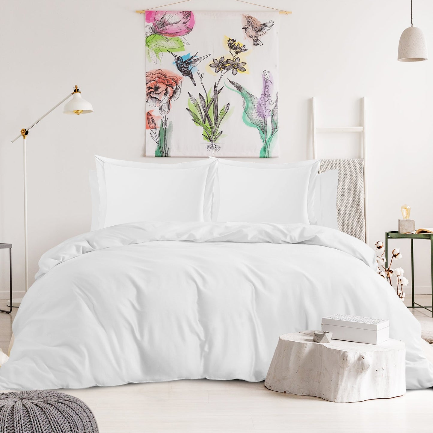 nestl Duvet Cover 6-Piece Set - 1000 Thread Count Sheets - Tri Blend Cotton Duvet Cover with Zipper, Deep Pocket Fitted Sheet, 2 Cooling Pillow Cases, 2 Pillow Shams