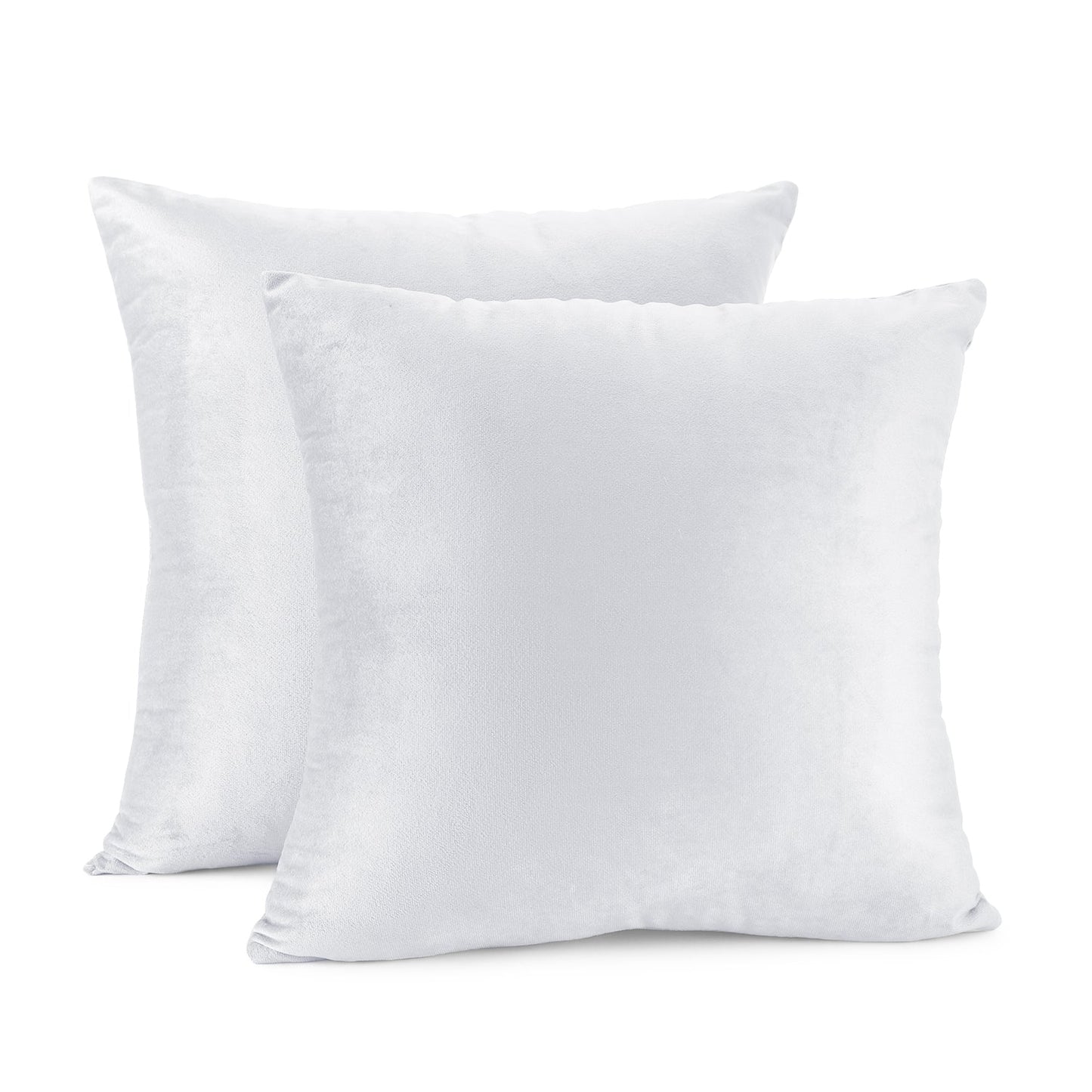 Holiday nestl Throw Pillow Covers, Cozy Velvet Decorative Outdoor Pillow Covers 16x16 & 18x18 Inches, Soft Solid Cushion Covers for Sofa, Bed and Car, Set of 2