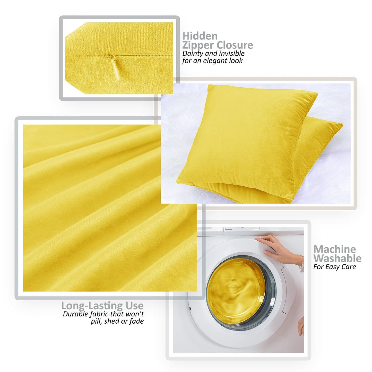 Holiday nestl Throw Pillow Covers, Cozy Velvet Decorative Outdoor Pillow Covers 16x16 & 18x18 Inches, Soft Solid Cushion Covers for Sofa, Bed and Car, Set of 2