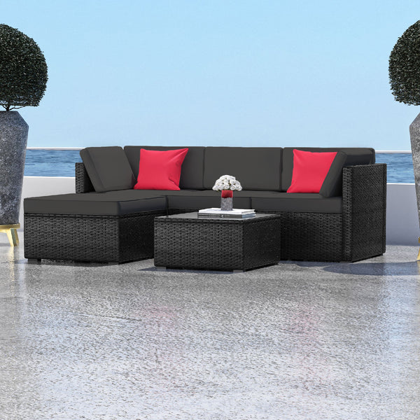 Wicker Patio Furniture Corner Sofa Set