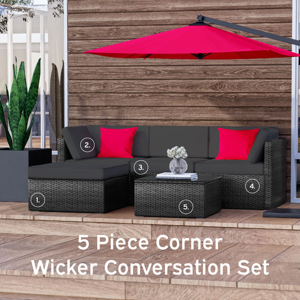 Wicker Patio Furniture Corner Sofa Set