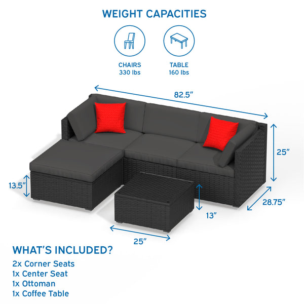 Wicker Patio Furniture Corner Sofa Set