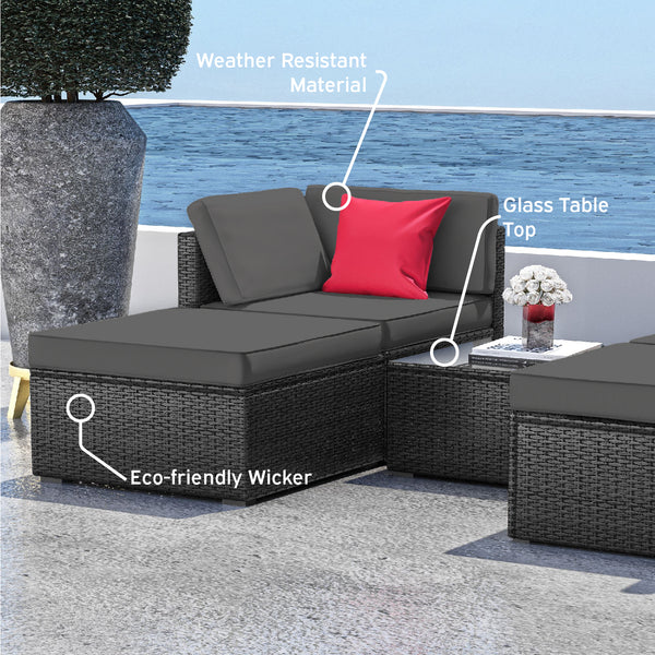 Wicker Patio Furniture Corner Sofa Set