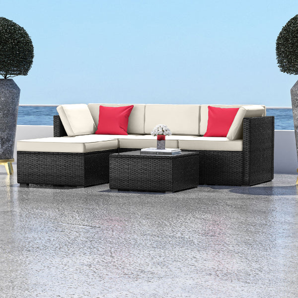 Wicker Patio Furniture Corner Sofa Set