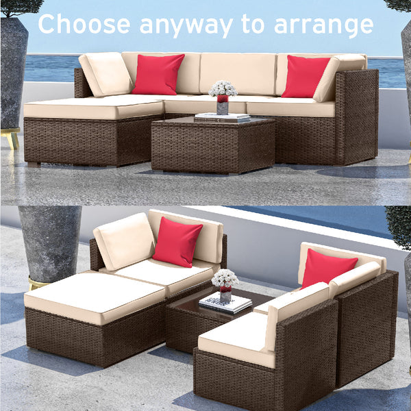 Wicker Patio Furniture Corner Sofa Set