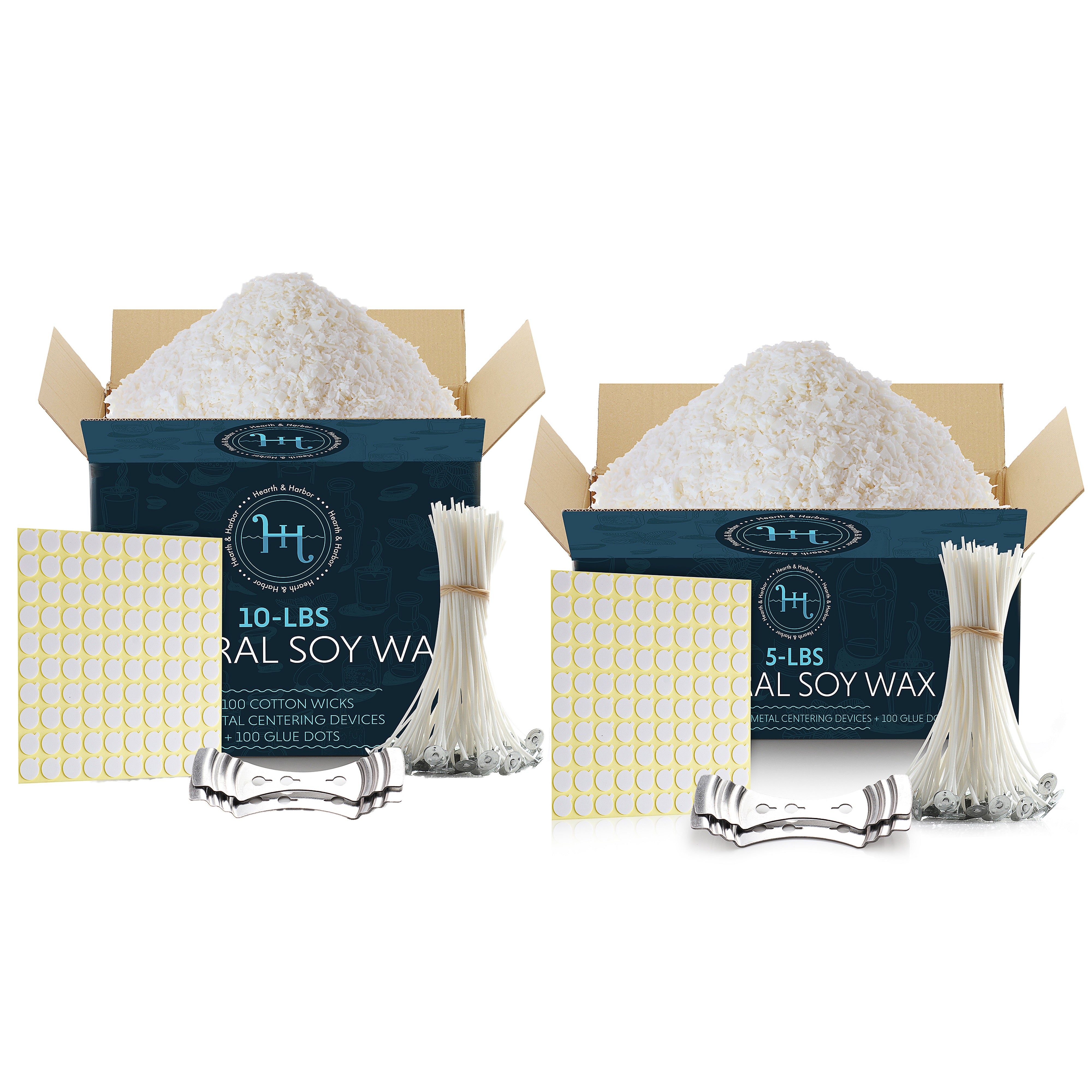 Hearth & Harbor DIY Candle Making Supplies, 10lb Soy Wax with Value Pack Accessories, White, Size: 11.00 inch x 8.30 inch x 8.00 inch