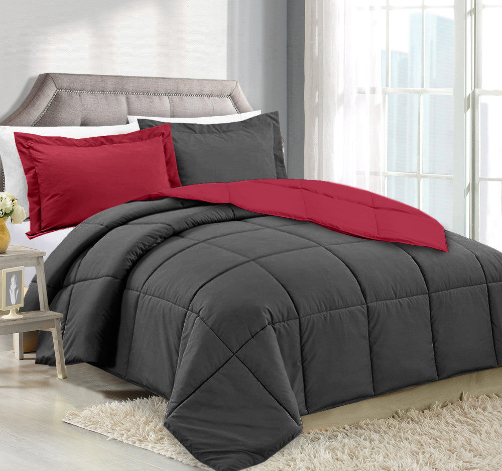 Clara™️ Clara Clark Alternative Goose Down Reversible Comforter With 2 Pillow Shams