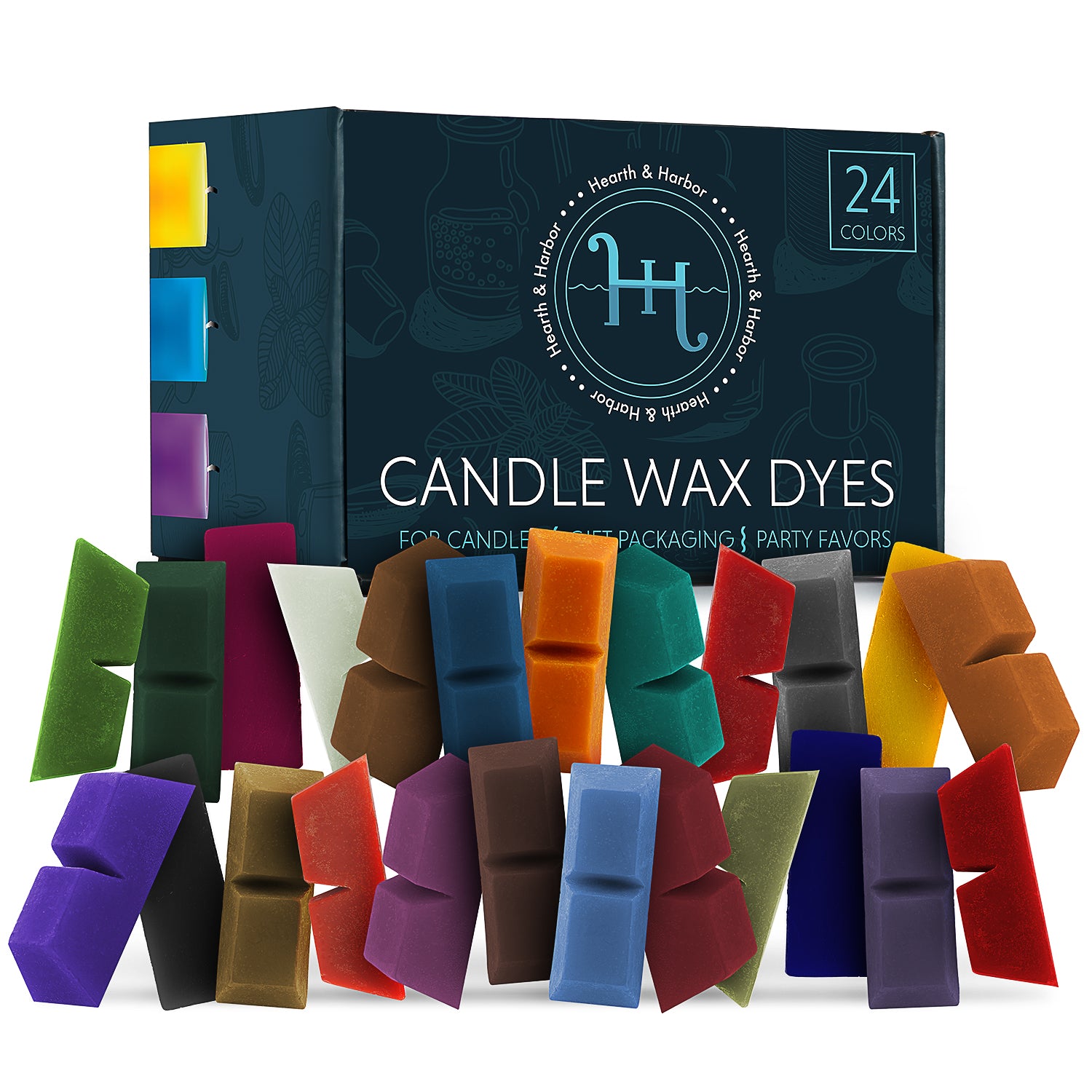 Hearth & Harbor Candle Dyes For Candle Making - 24 Color Blocks Candle –  Cozy Array