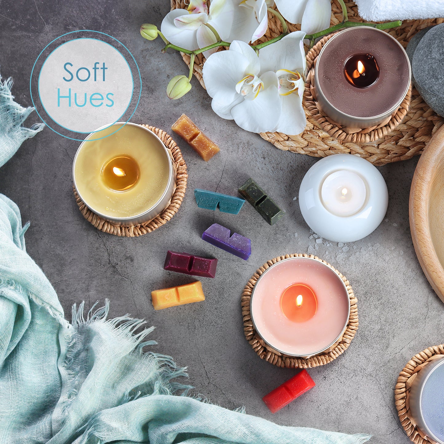 Hearth & Harbor Candle Dyes For Candle Making - 24 Color Blocks Candle Wax Dye - Concentrated Candle Color Dye For Soy Wax - Nontoxic Candle Making Supplies