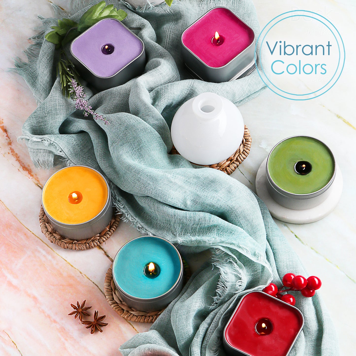 Hearth & Harbor Candle Dyes For Candle Making - 24 Color Blocks Candle Wax Dye - Concentrated Candle Color Dye For Soy Wax - Nontoxic Candle Making Supplies
