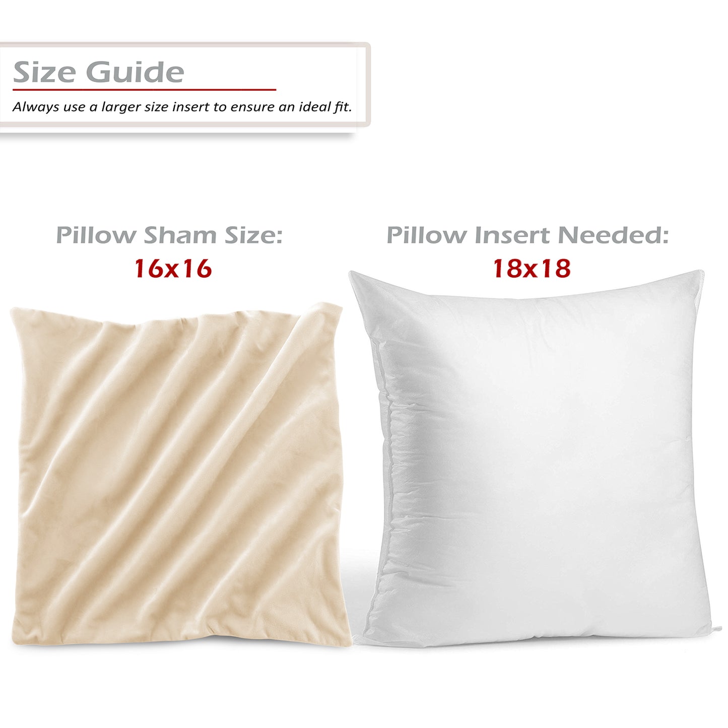 Holiday Nestl Throw Pillow Covers, Cozy Velvet Decorative Outdoor Pillow Covers 16x16 & 18x18 Inches, Soft Solid Cushion Covers for Sofa, Bed and Car, Set of 2