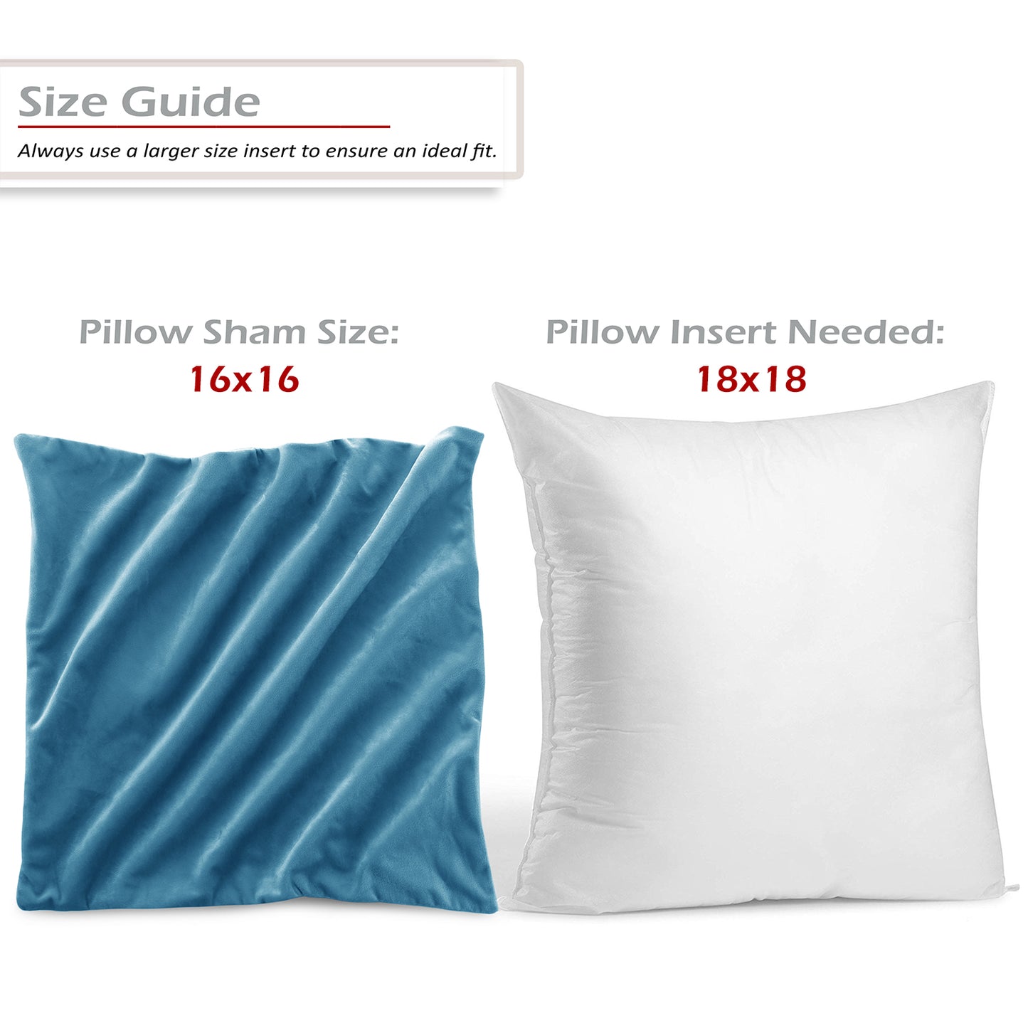 Holiday Nestl Throw Pillow Covers, Cozy Velvet Decorative Outdoor Pillow Covers 16x16 & 18x18 Inches, Soft Solid Cushion Covers for Sofa, Bed and Car, Set of 2