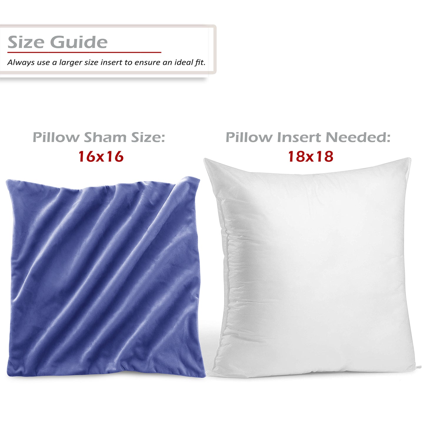 Holiday Nestl Throw Pillow Covers, Cozy Velvet Decorative Outdoor Pillow Covers 16x16 & 18x18 Inches, Soft Solid Cushion Covers for Sofa, Bed and Car, Set of 2