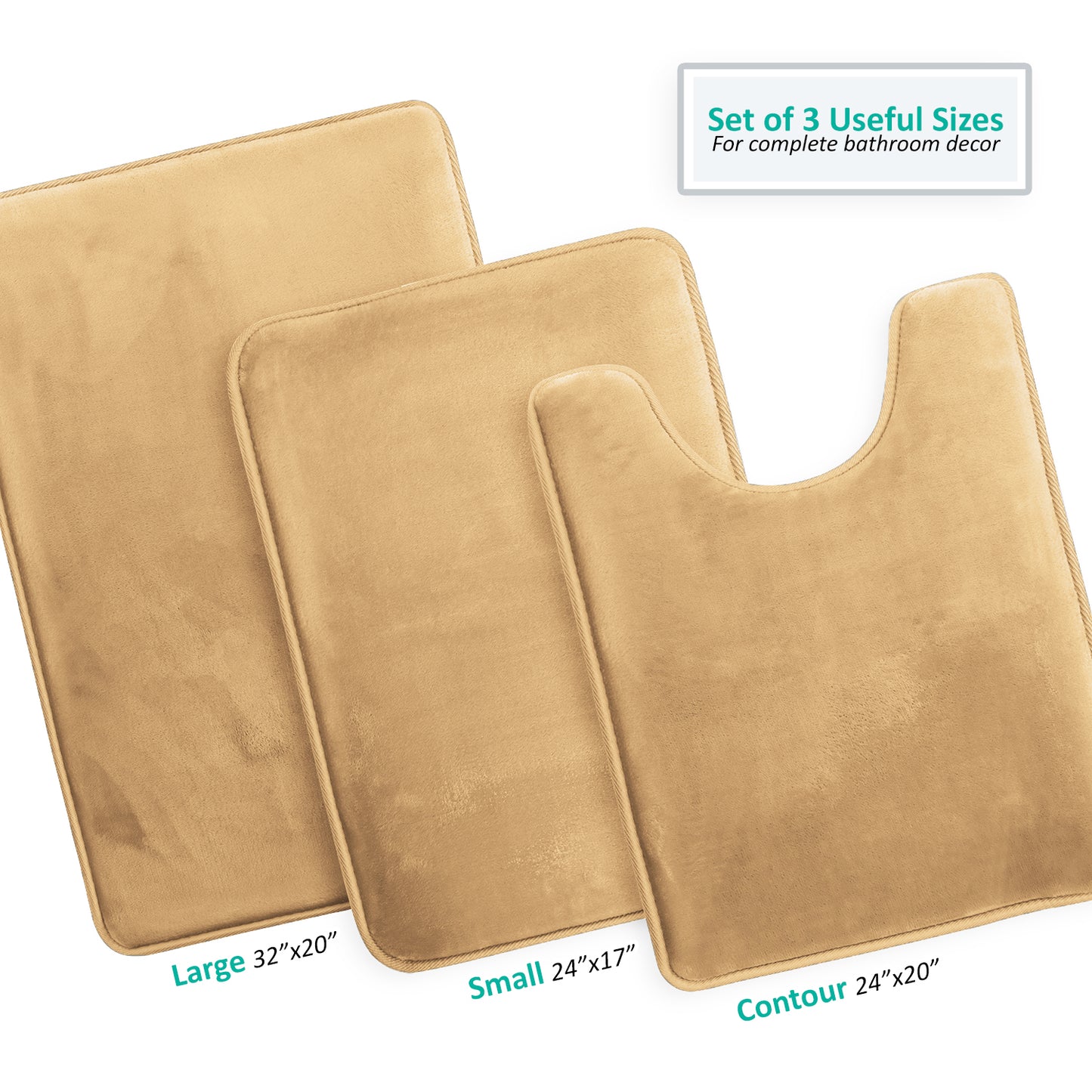 Clara ™ by Clara Clark® Memory Foam Bath Mat - 3 Pack