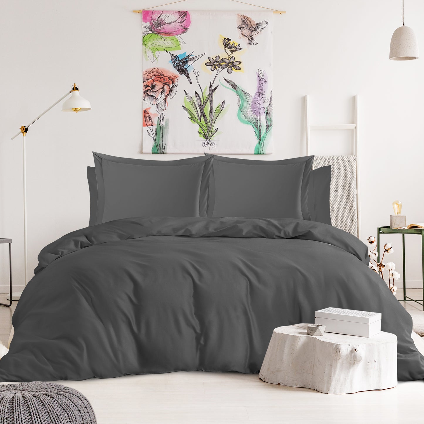 Nestl Bedding Duvet Cover 6-Piece Set - 1000 Thread Count Sheets - Tri Blend Cotton Duvet Cover with Zipper, Deep Pocket Fitted Sheet, 2 Cooling Pillow Cases, 2 Pillow Shams